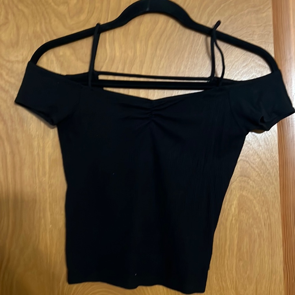 Off the shoulder black crop top